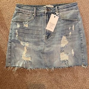 Risen Jeans -Distressed Jean Skirt NWT